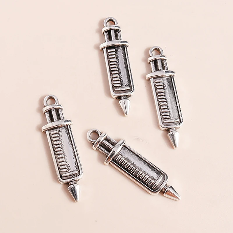 Leslie 20 Stück Legierung Medizinische Maschine Kit Charms Für Schmuck Machen DIY Handgemachte Krankenschwester Hut Spritze Stethoskop Anhänger – Detail 7