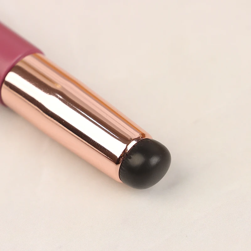 1Pc シリコーンリップブラシ防塵カバー付きソフト丸頭口紅アプリケーターリップ化粧品ツール多用途アイシャドウブラシ