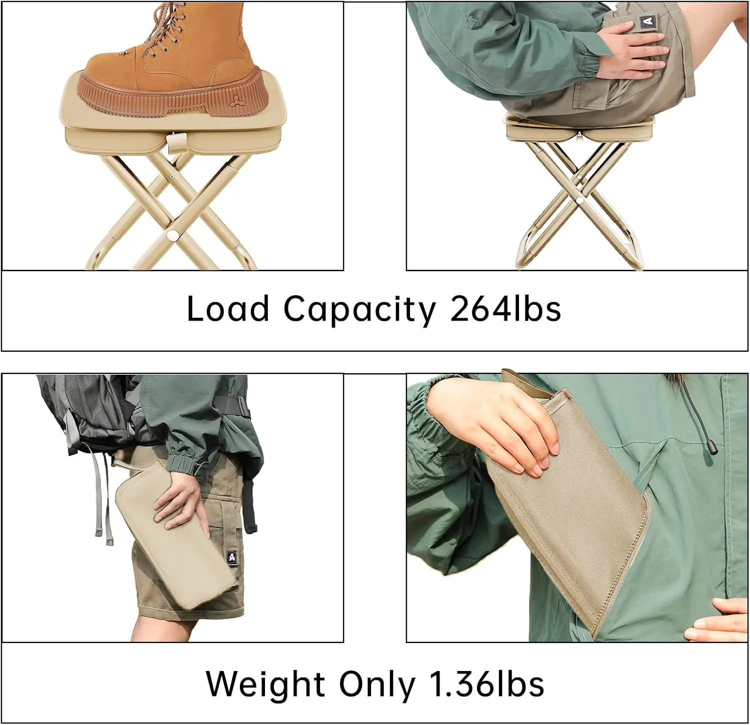 Portable Folding Chair Multifunctional Collapsible Stool Travel Stool Ultra Light Fishing Stool for Camping Fishing Travel