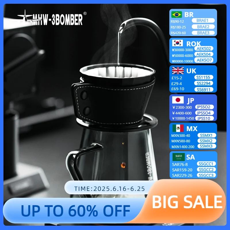 

Aluminum meteorite scaper for coffee maker, scales for 1-2 cups, leather blanket, cake filter paper, MHW-3Bomber