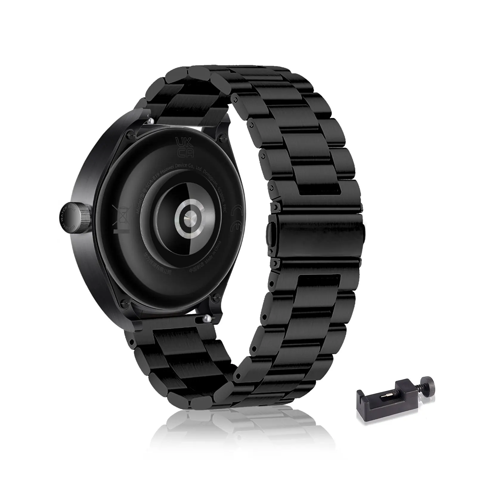 

Stainless Steel Bands for Huawei Watch Buds/Ultimate Band, Three Columns Metal Replacement Strap