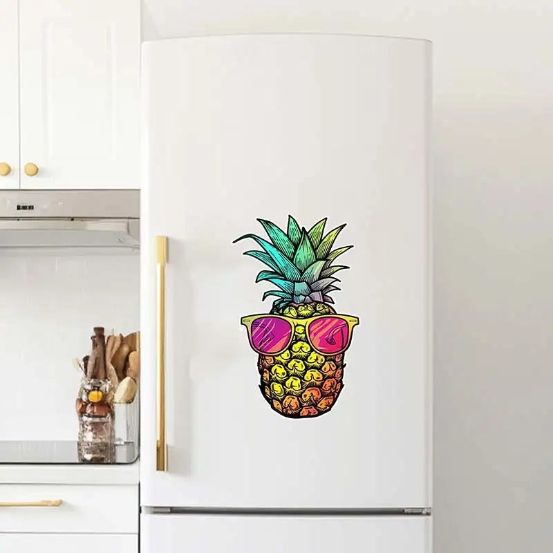 Pineapple with Sunglasses Sticker Wall Sticker Home Decoration Decals for Refrigerator Kitchen Living Room Walls Decor S388