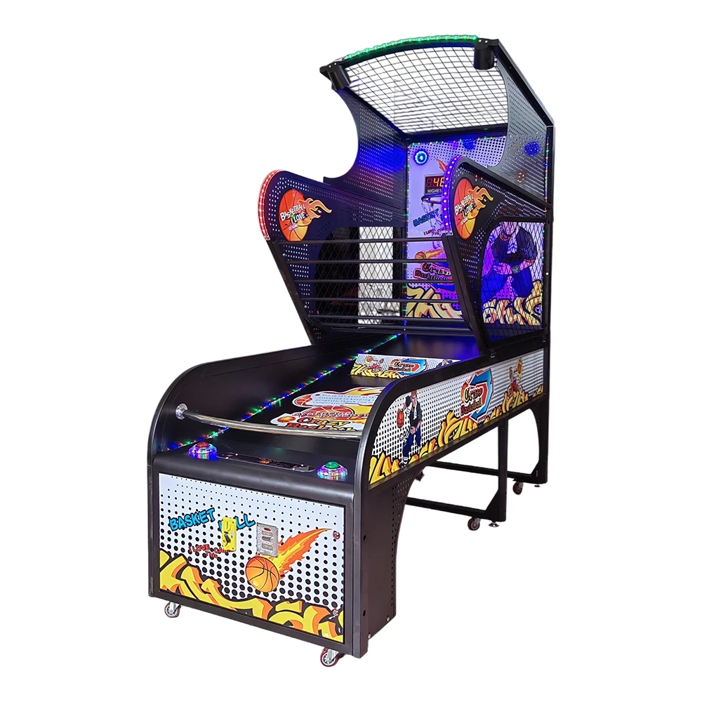 آلة لعبة كرة السلة التجارية، آلة إطلاق كرة السلة في الشوارع، آلة إطلاق النار على السلة المعدنية الإنجليزية #1