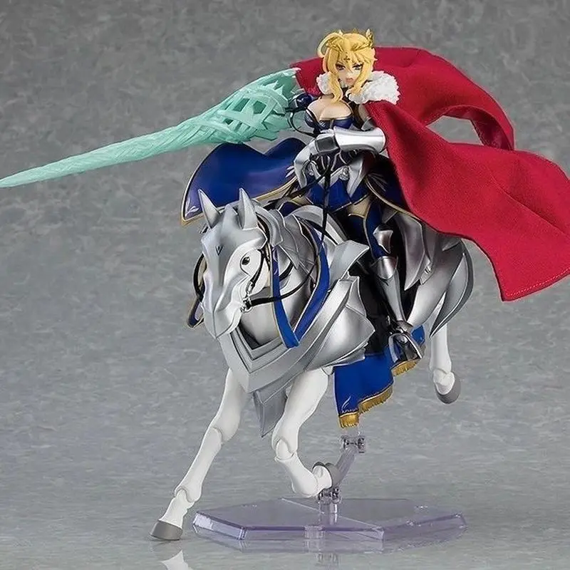 Fate DX Pendragon Figma 568# White Lancer 2.0 Figure with Horse Articulated Joints Assembly Model Collectible Birthday Gift