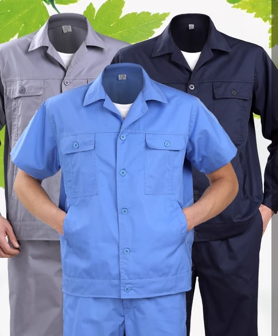 M-8XL 9XL Zomer Werkkleding set Mechanica Uniformen heren Set Slijtvast Oversized Reparatie Bouw Arbeidspakken Big size