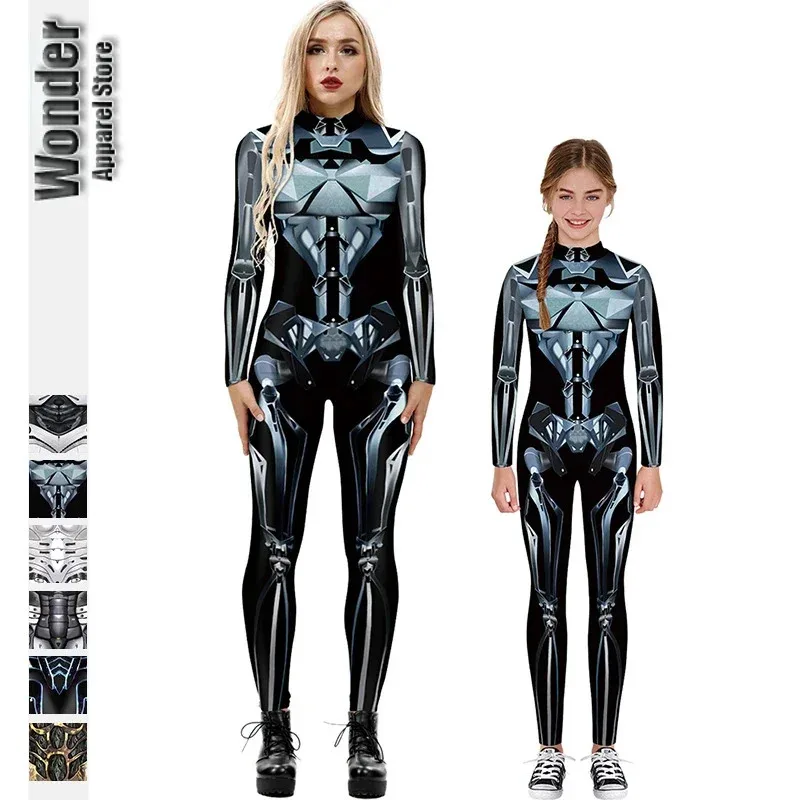 

Women Men Punk Future Robot ET Machine 3D Printing Jumpsuit Adult Halloween Cosplay Costumes Party Role Playing Dress Up Outfit