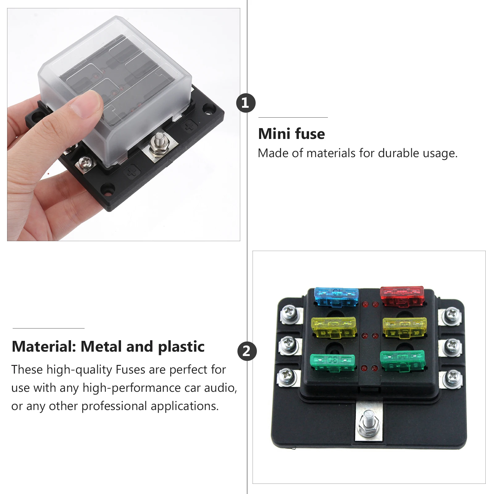 

6 Ways Fuse Box Holder Led Warning Indicator For Car Audio Truck Boat Fuse Durable Design Noise Elimination Pure