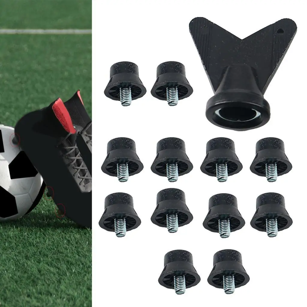 

12 шт. шипы для футбольных бутс, шпильки 13 мм, винт M5, твердый шлифованный газон, портативные сменные шипы для тренировочных соревнований