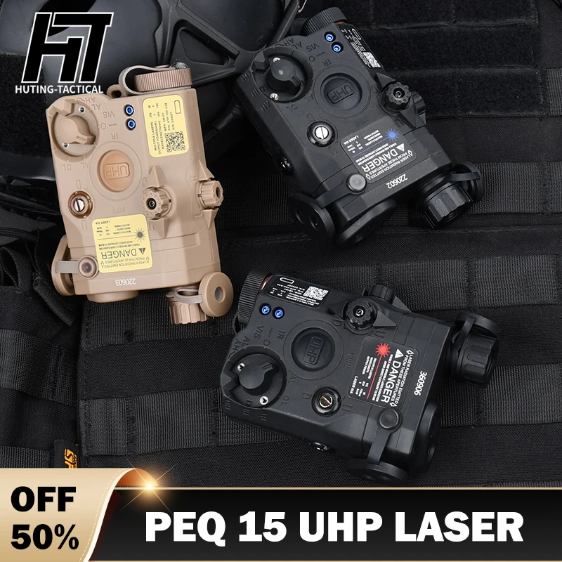 WADSN Airsoft UHP AN PEQ-15 PEQ15 LA5C Red Dot Green Blue IR Fill Light Laser Indicator Weapon Scout Light LED Strobe Flashlight