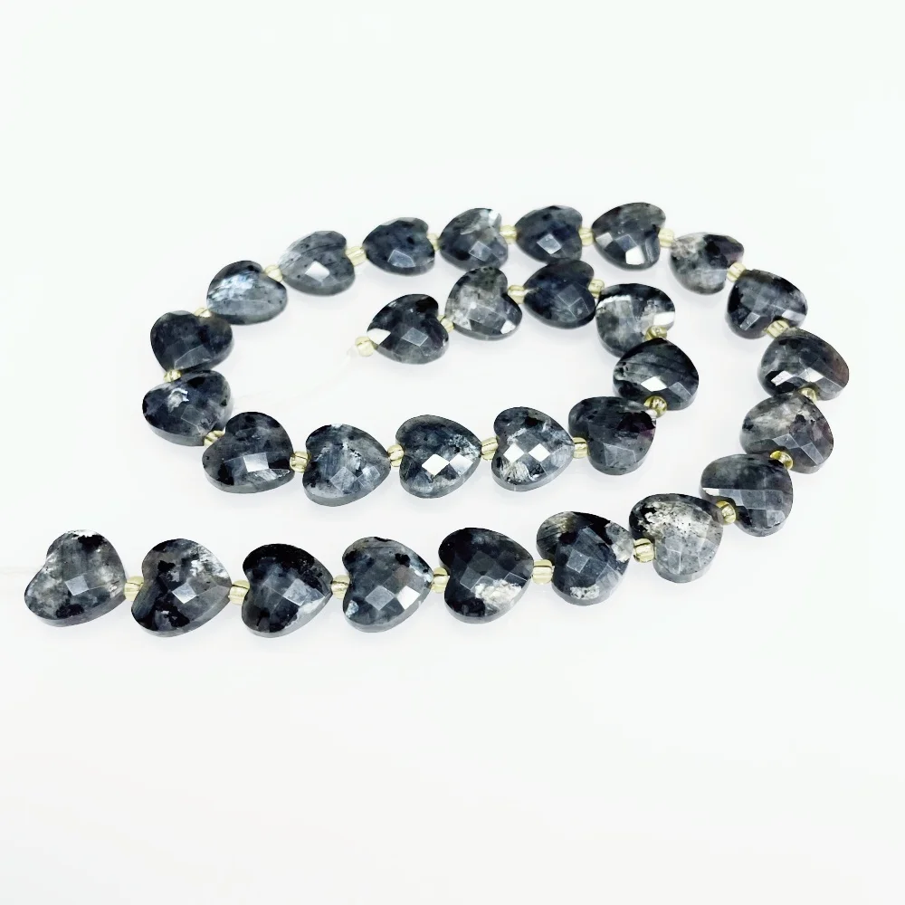 Natürliche 12mm Amethyst-Perlen in Herzform, facettiert, handgefertigt für Schmuckherstellung, DIY-Halskette, Armband, 15'' Zubehör – Detail 22