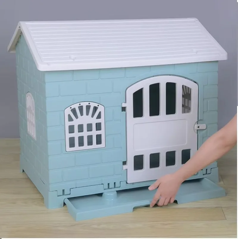 Good quality for indoor and outdoor use, easy to install, modern plastic dog box house