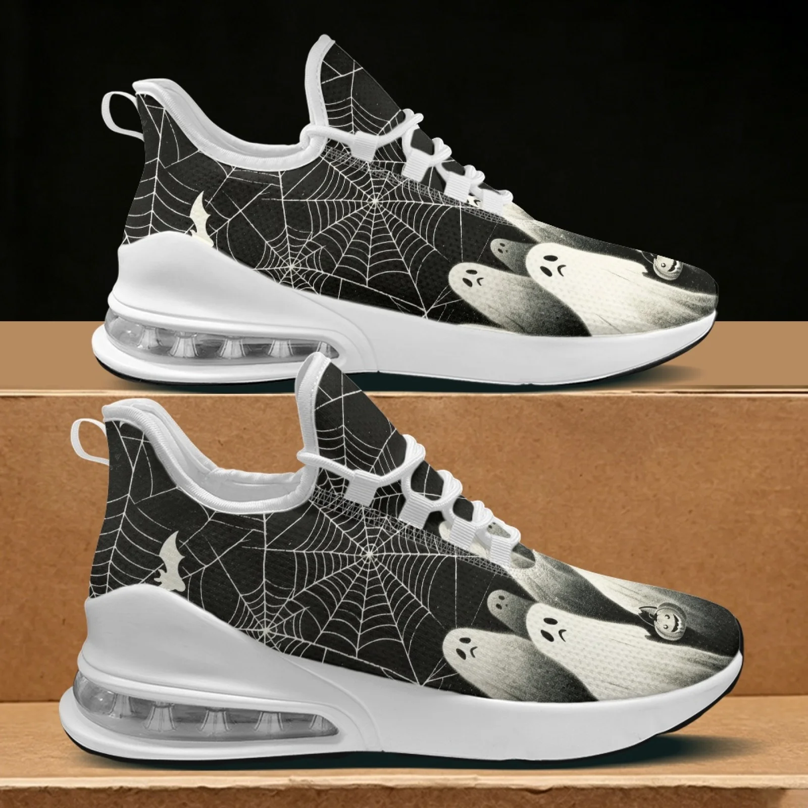 PENSTROLL Mesh & EVA Fashion Low-Top Casual Shoes Stylish Running & Casual Footwear for Women Walking Halloween