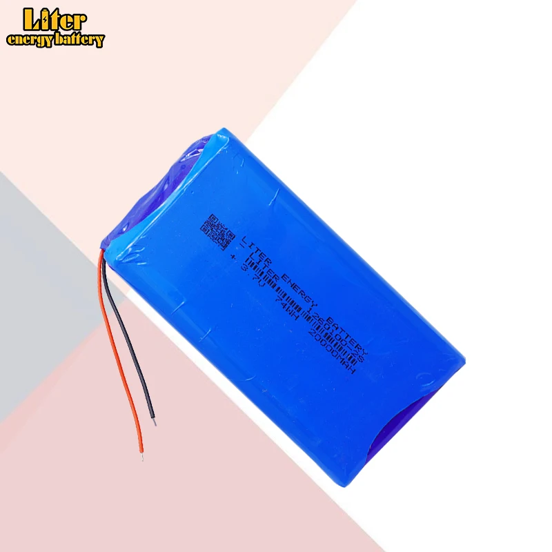 1260100 3.7V 20000mAh Lithium Polymer Battery Rechargeable LiPo Battery Pack Red Black Lead Wire Outdoor Power