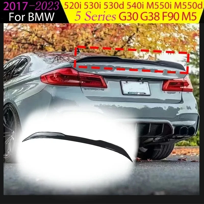 

For BMW 5 Series G30 G38 F90 M5 520i 530i 530d 540i M550i M550d 2017-2023 Rear Spoiler Wing Lip Tail Trunk Splitter Body Kit