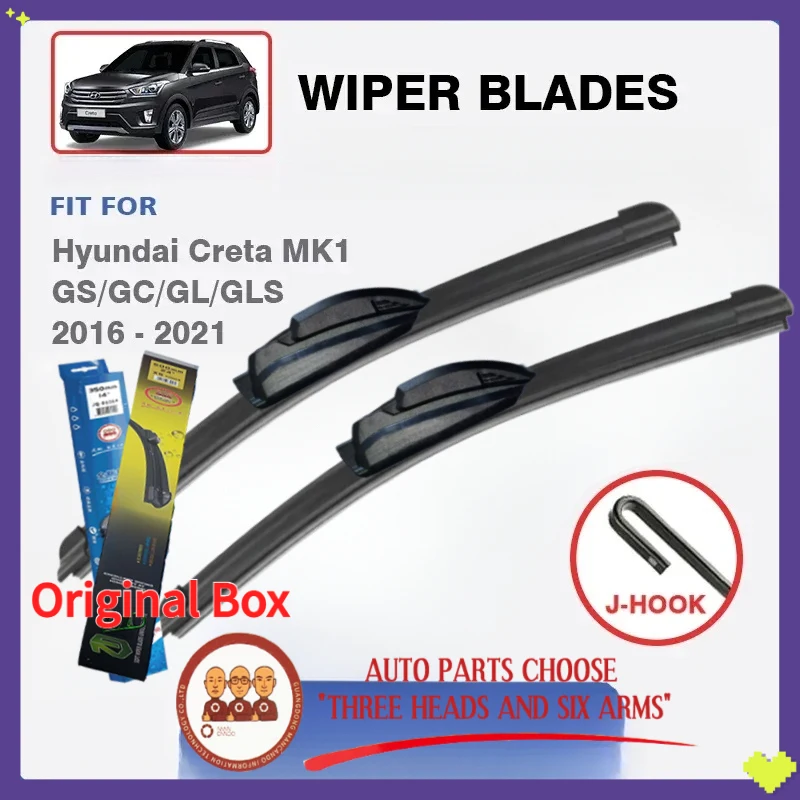 

Wiper Blades Set Kit For Hyundai Creta IX25 MK1 2016 - 2021 GS GC GL GLS Car Front Windshield Windscreen Window