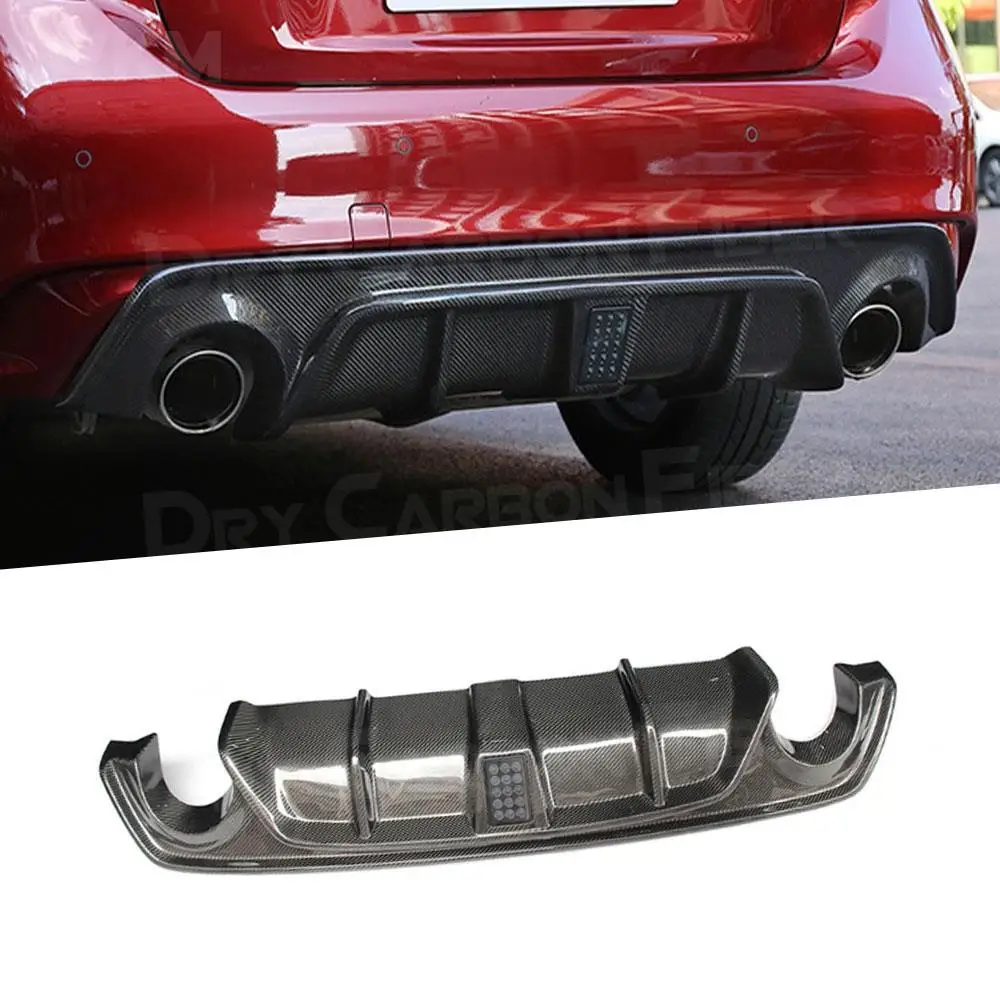 

Carbon Fiber Rear Bumper Diffuser for Infiniti Q50 Sedan 4 Door 2018 2019 Body Kit Parts Rear Diffuser Lip Spoiler