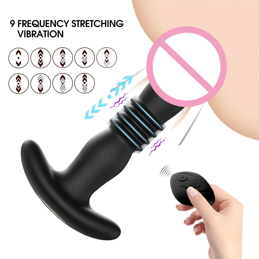 USB Uomini Buttplug Telescopico Vibrazione Butt Plug Vibratore Anale Giocattoli Del Sesso A Distanza Senza Fili per Le Donne Culo Anale Massaggiatore Della Prostata