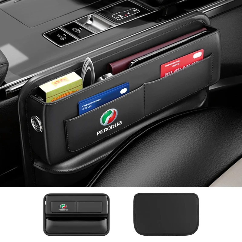 Multi-functional Car Seat Leather Storage Box Organiser Accessory For Perodua Axia Bezza Myvi Alza Ativa Aruz 4