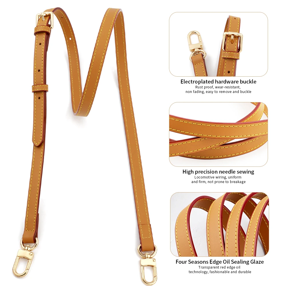 Soft Genuine Leather Bag Strap 1.2cm 1.5cm 1.8cm 2cm 2.5cm Wide Shoulder Straps Adjustable Crossbody Handbag Belts Replacement