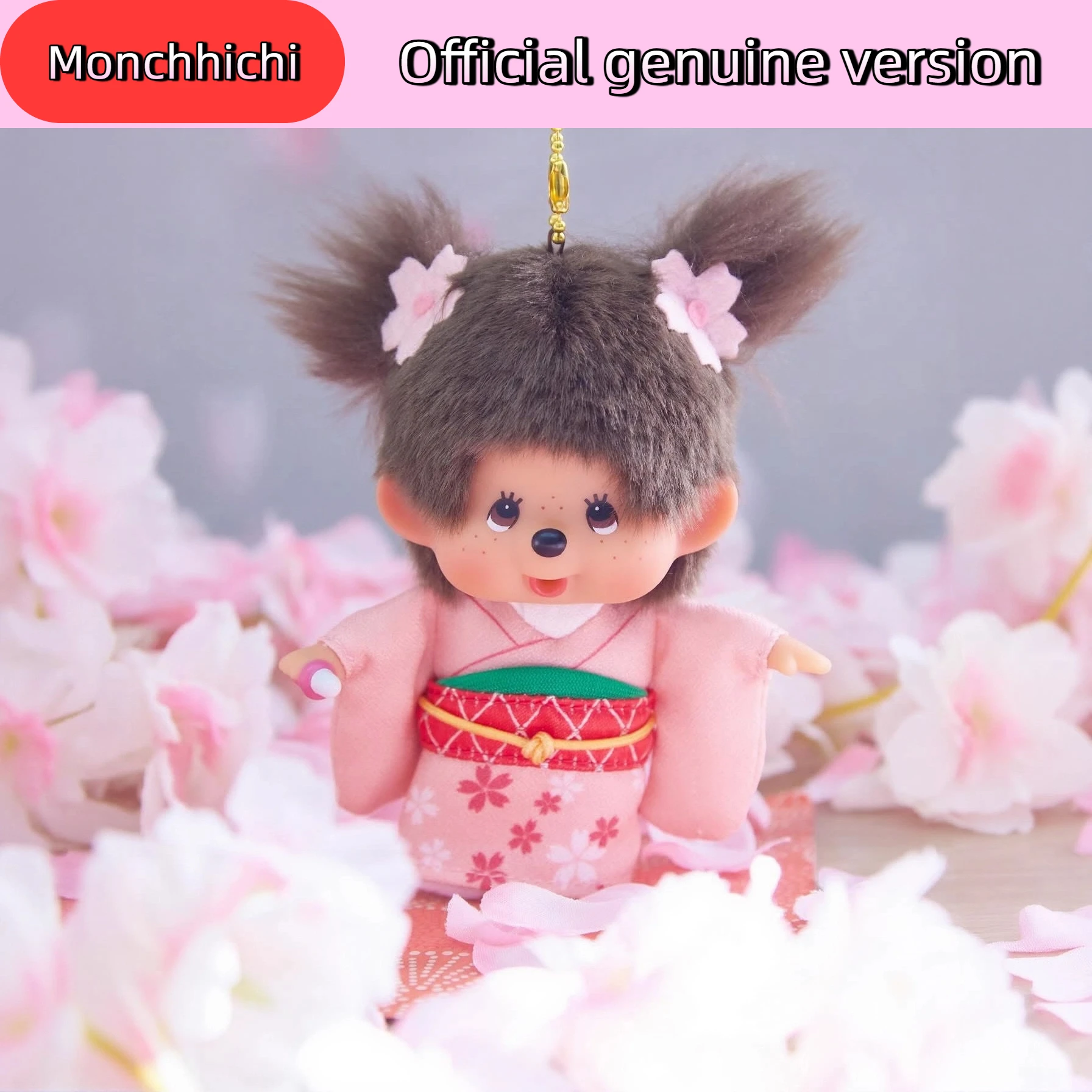 

Official Genuine Monchhichi Cute Fun Cherry Blossom And Coated Plastic Doll Bag Pendant Cute Girl Gift Gift Couple Birthday Gift