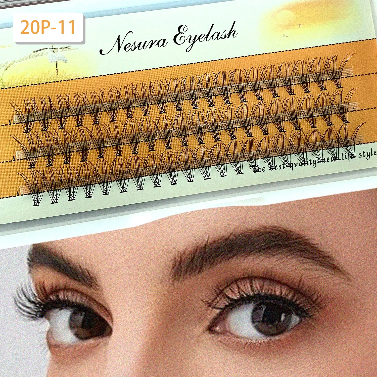 Cluster Eyelashes Kit ห้ารูปแบบขนตาเดี่ยว Clustered จําลองขนตาธรรมชาติ DIY ความหนาและความยาว