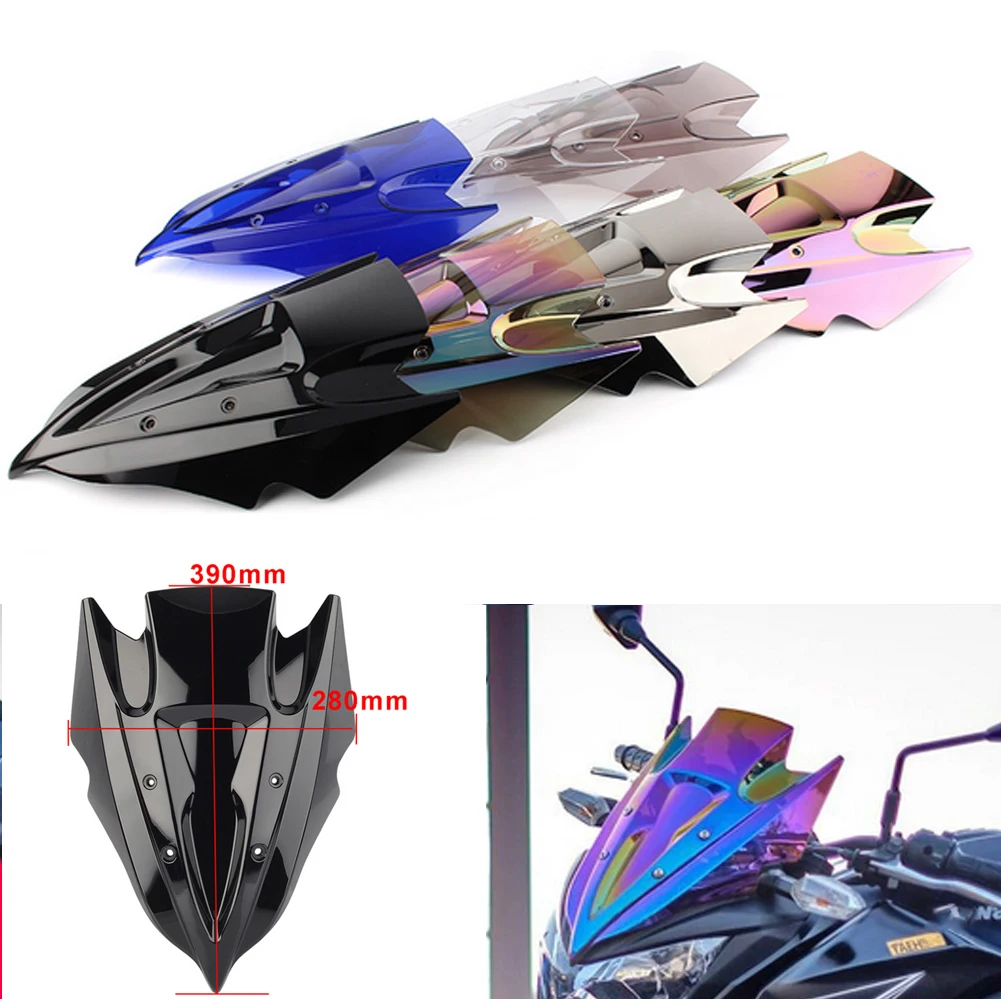 Motorcycle Double Bubble Windshield Deflector Protector Wind Screen For Kawasaki Z250 Z300 Z 250 300 2013-2015 2016 2017 2018 14