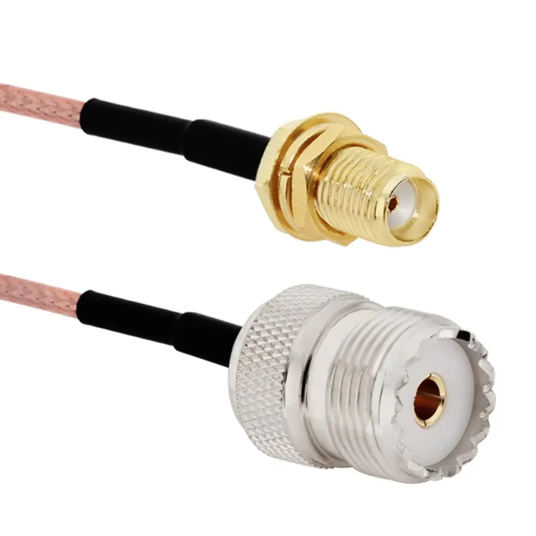 RG316 UHF PL259 SO239 auf SMA Stecker & Buchse Gerader Anschluss RF Jumper Pigtail Kabel 6" 8" – Detail 3