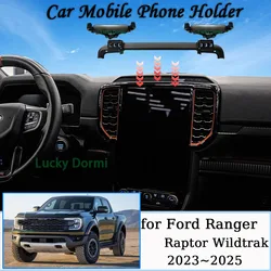 Mobile Phone Holder for Ford Ranger Raptor Ranger Wildtrak 2023~2025 MagSafe Magnetic Cell Stand Gravity Car Mount Accessories
