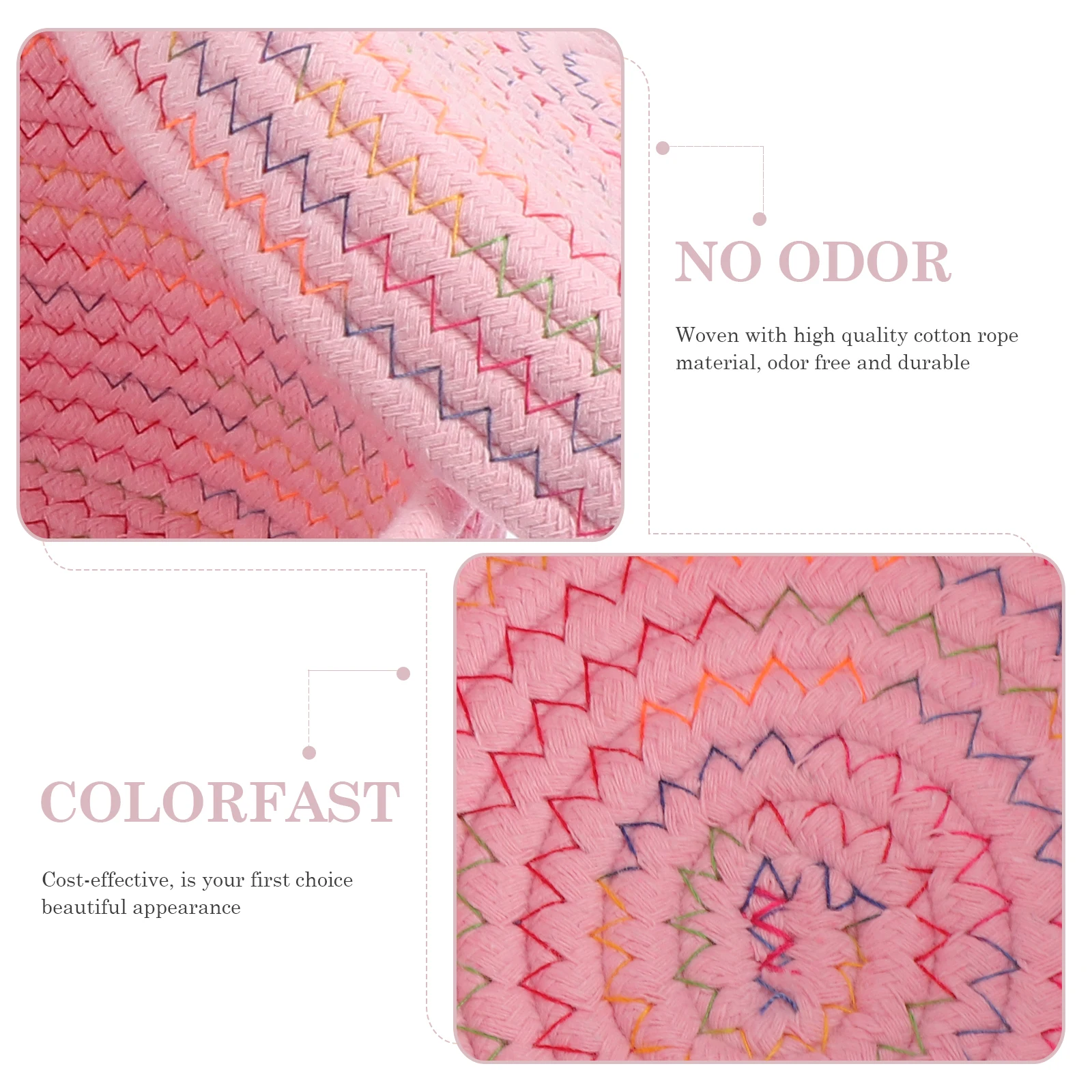 

1pc Cotton Rope Woven Storage Large Capacity Organizing Basket For Home Desktop Use Household Organizer Woven Basket