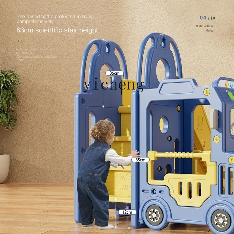 Tqh Bus bébé toboggan intérieur voiture maison jouets enfants grande balançoire parc d'attractions