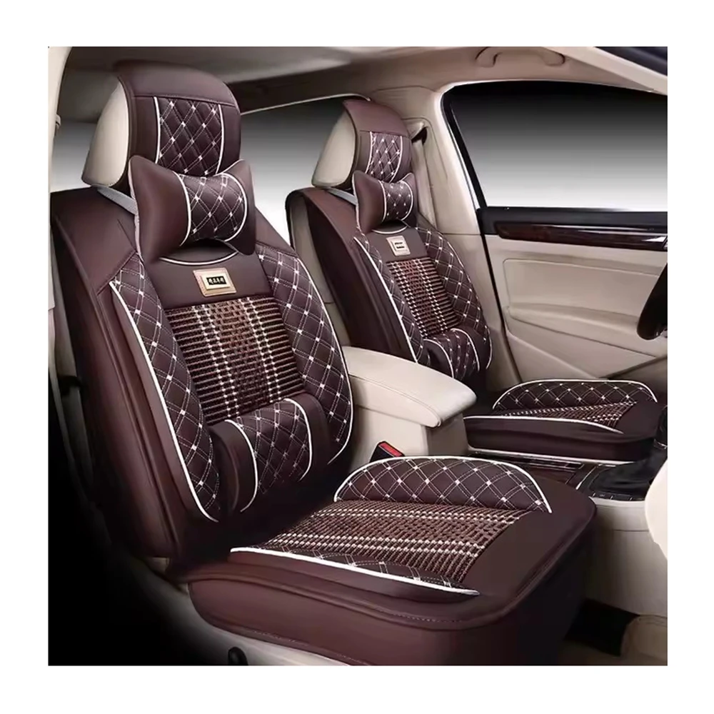 

2022 New Design Trending Luxury Whole Leather Comfortable Car Seat Covers Color Customization Universal Car Seat Cover