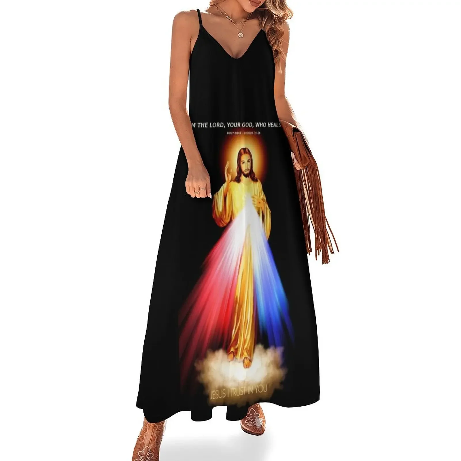 

Divine Mercy Lord Jesus I trust in you Sleeveless Dress summer dress Long dress