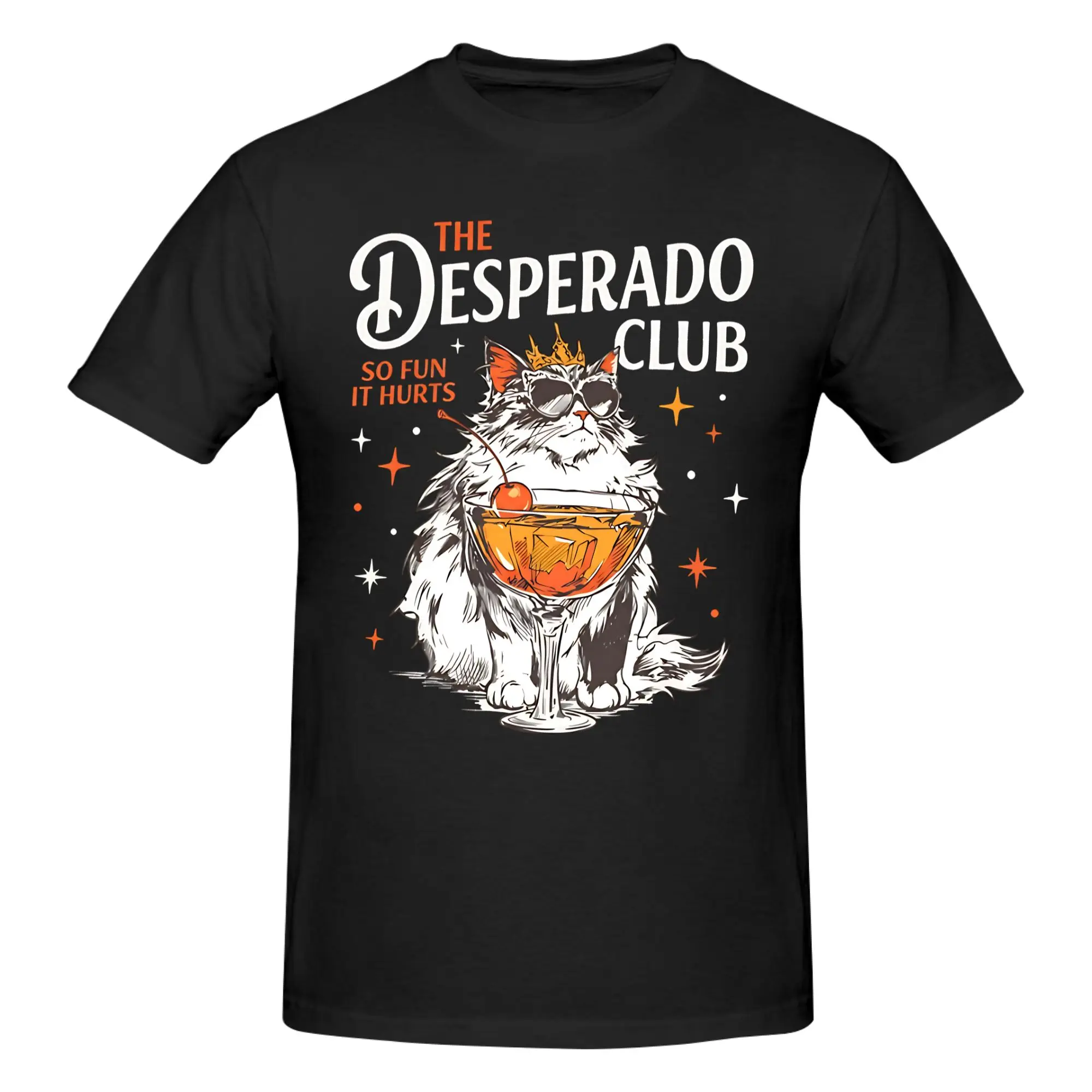 1 Piece Desperado Club Mama Needs A Night Off Funny Graphic 100% Cotton T-Shirt Funny Cat Meme Tops Tees For Men