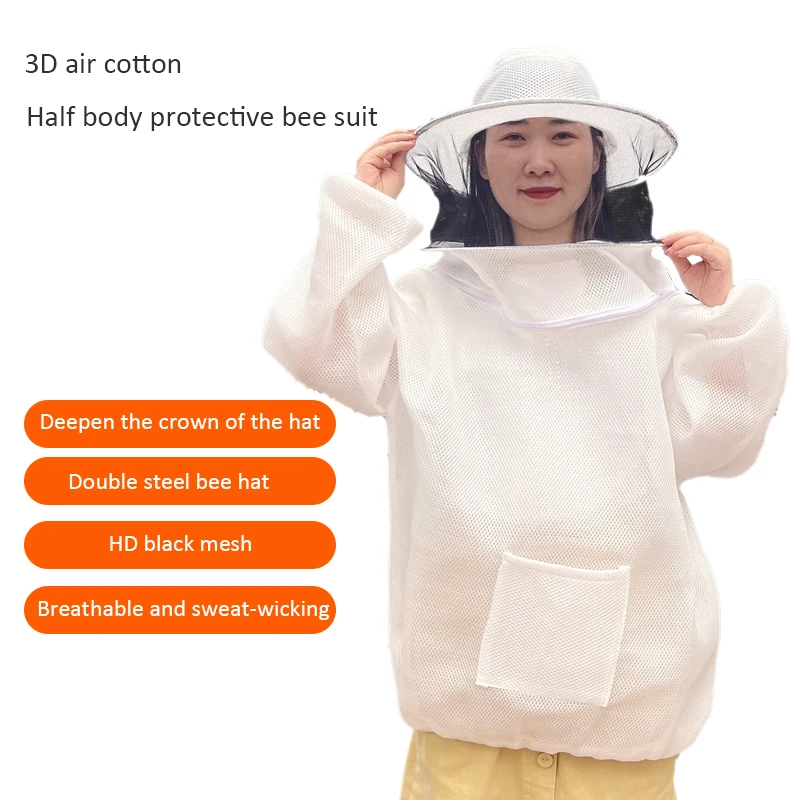 Breathable Anti-bee Suit Professional Beekeeper Suit Light Wear Quickly Beekeeping Suit Removable Hood Collecting Honey Clothes