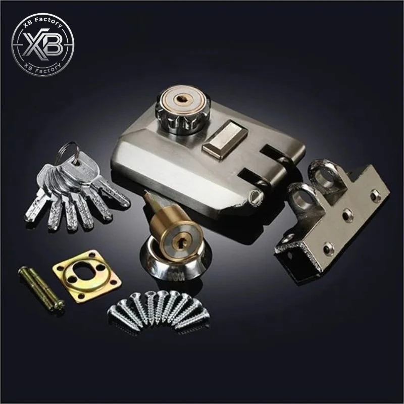 Stainless Steel Old Style Security Door Lock for Iron Wood Sliding Gate Automatic Latch Exterior Lock Locks