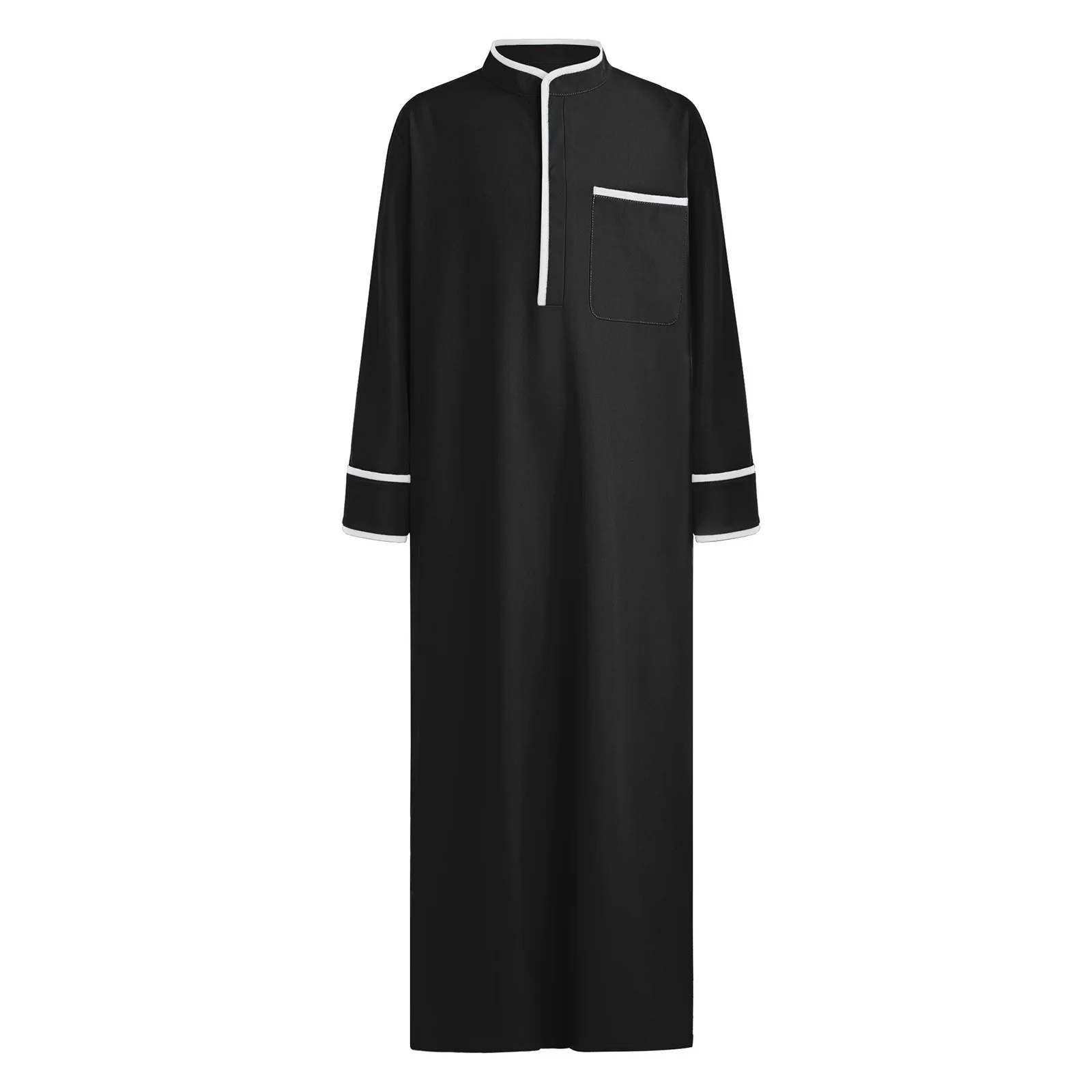 

Kids Boys Church Choir Worship Praise Robe Muslim Thobe Arabic Middle East Loose Loose Kaftan Long Sleeve Stand Collar Trim Gown