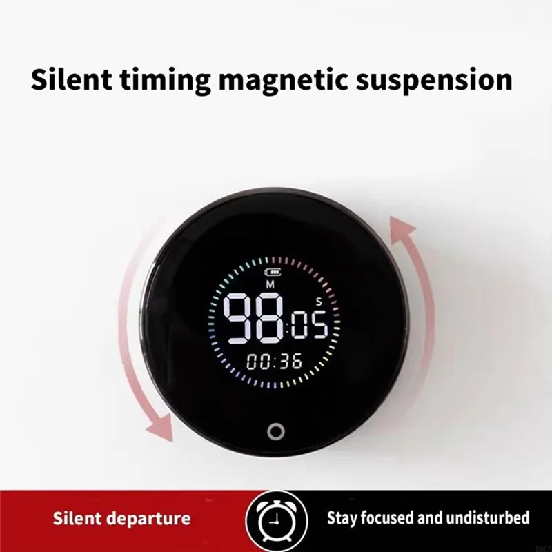 B03B-Color Screen Timer Magnetic LED Silent Rechargeable Multifunctional For Kitchen Beauty Exercise Time Reminder
