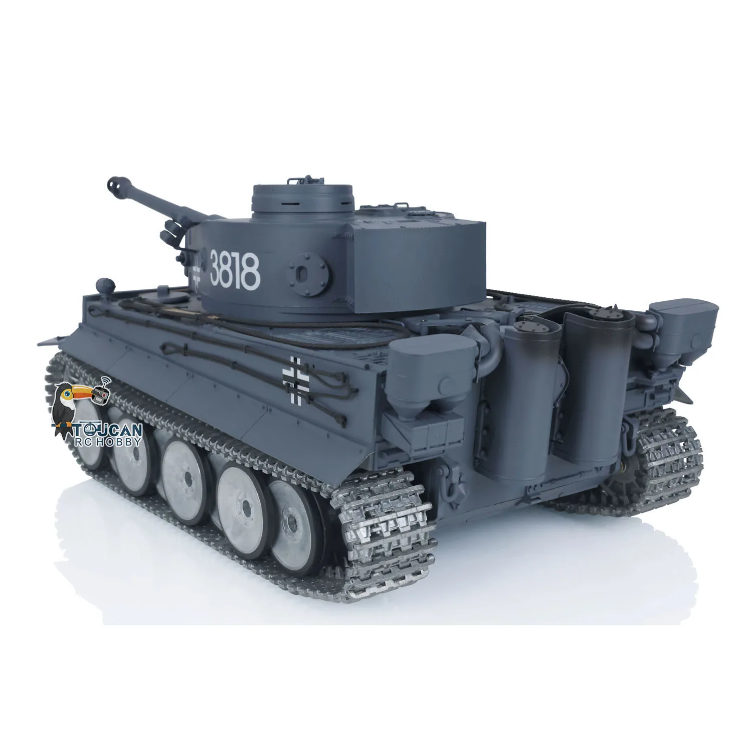 Toys Heng Long 1/16 7.0 Tiger I RTR RC Tank 3818 W/ Barrel Recoil 360°Turret Metal Tracks Wheels BBs Toucan Cars Panzer Model