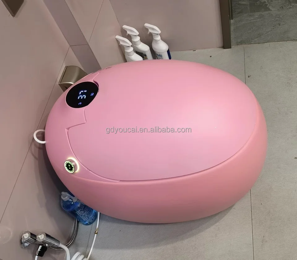 Luxury Hot Sale Round Egg Shape Electric Smart Toilets Pink Color Custom Color Automatic Flushing WC