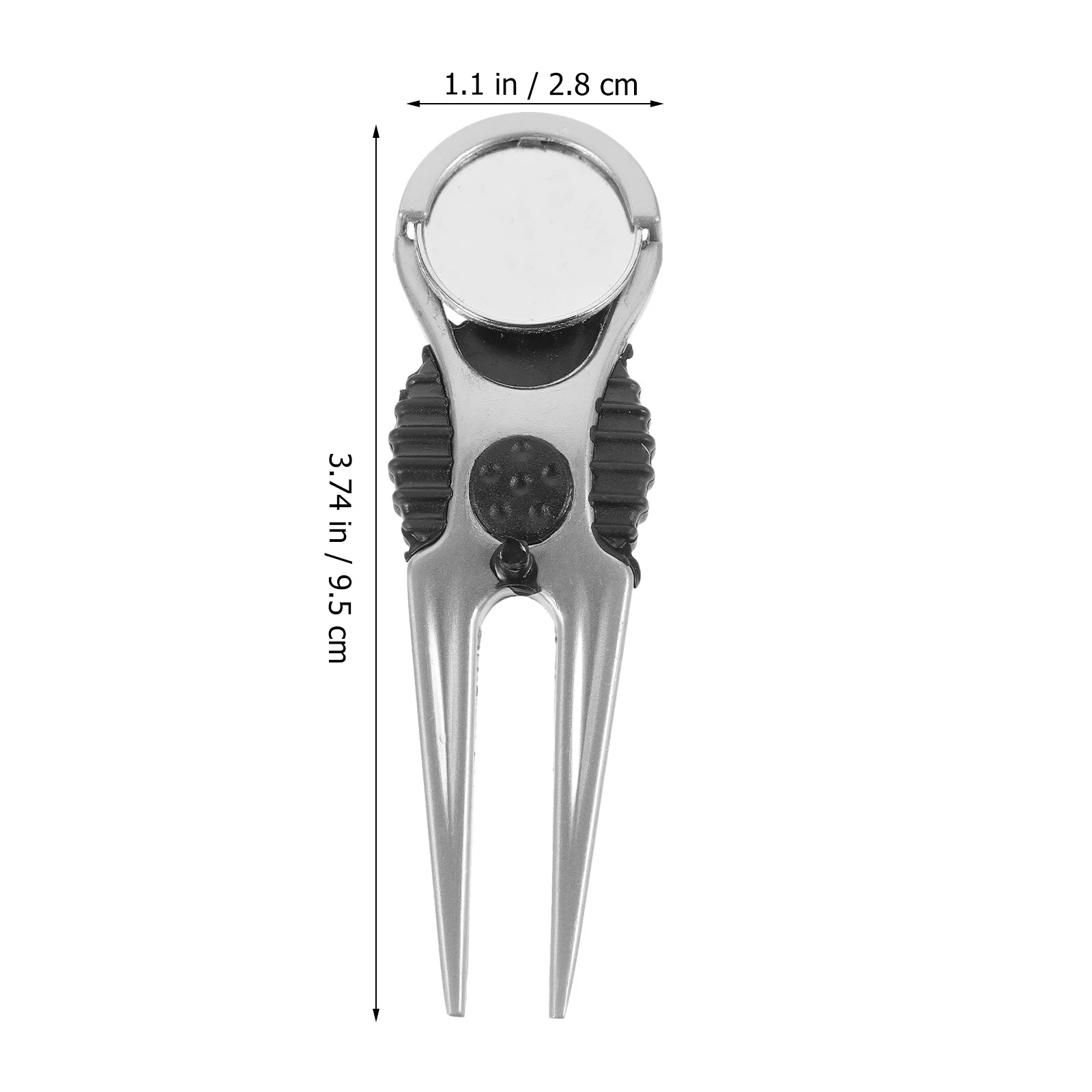 

2Pcs Golf Divot Tool with Ball Marker Heavy Duty Green Repair Fork Comfortable Palm Grip Outdoor Use Divot Tool