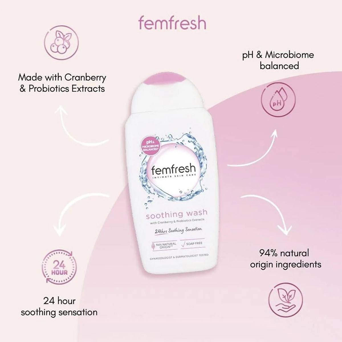 Femfresh Intimate Wash,Lightweight Formula & Non-Sticky Wash,Gentle Sheer Cleansing Lotion,Non-Sticky Soft Texture