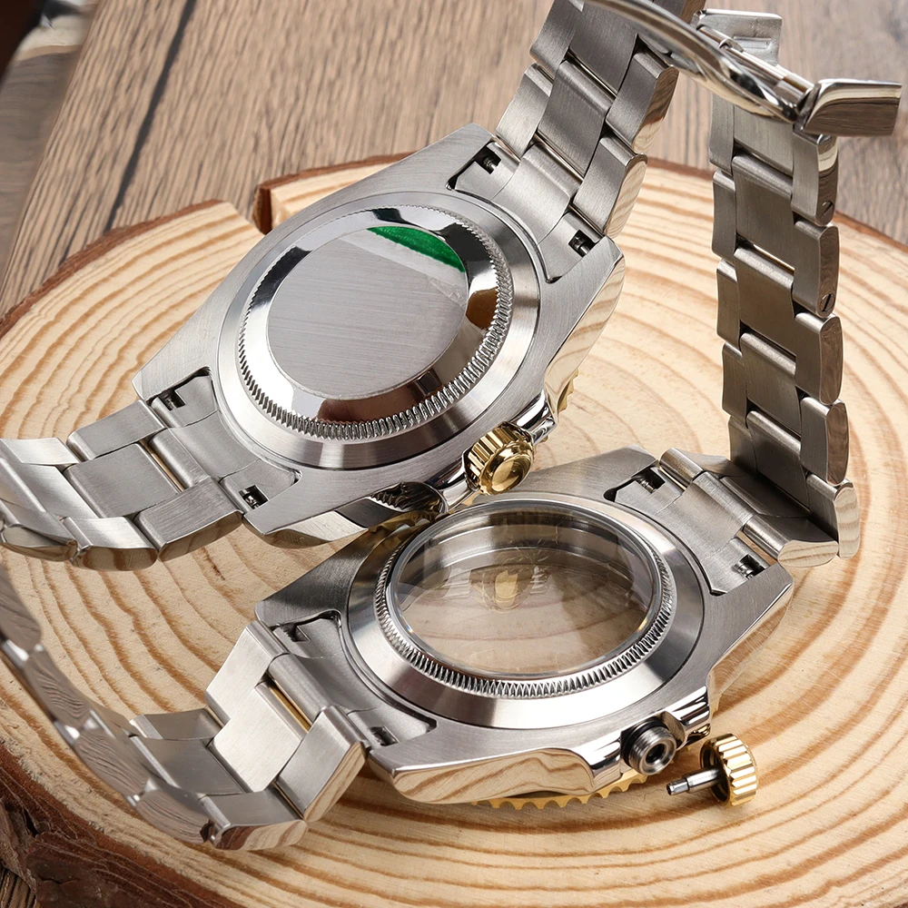 20ATM Waterproof Watch Case 40mm for NH35 NH36 NH34 8215 Eta2824 Movement Oyster Watchbands GMT Submariner Gold Sapphire Crystal image 6