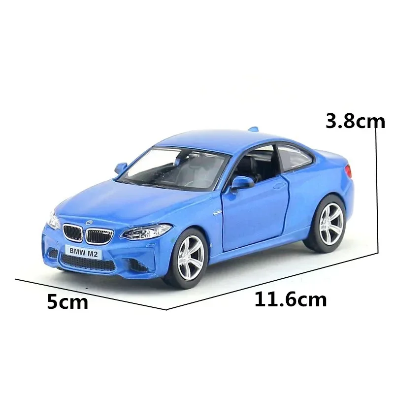 1:36 BMM M2 modelo de coche de juguete, aleación fundida a presión con neumáticos de goma extraíbles, modelos de vehículos para niños, regalos para niños, colecciones H6