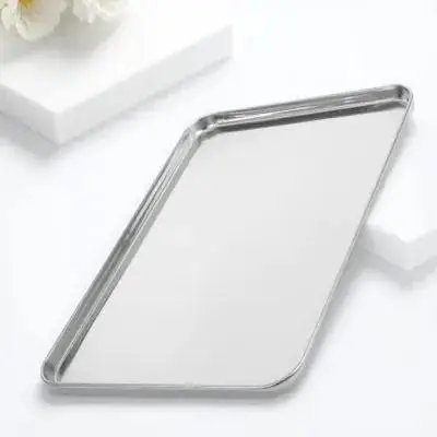 

Stainless Steel Rice Noodle Plate Rectangular Food Tray For Kitchen Storage Bbq Party Camping Dessert Cold Noodle Serving