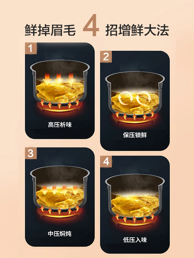 ميديا قدر الضغط الكهربائي المنزلية مزدوجة الصفراوي طنجرة الأرز سعة كبيرة متعددة الوظائف طباخ كهربائي