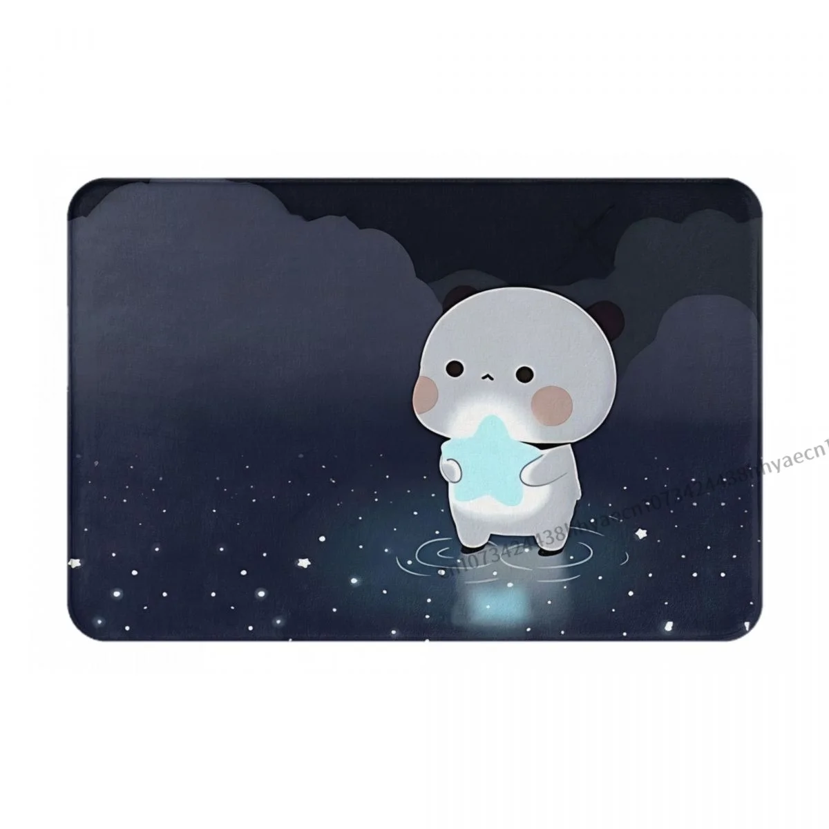 Bubu and Dudu Anime Non-slip Doormat Night Bath Kitchen Mat Welcome Carpet Flannel Pattern Decor