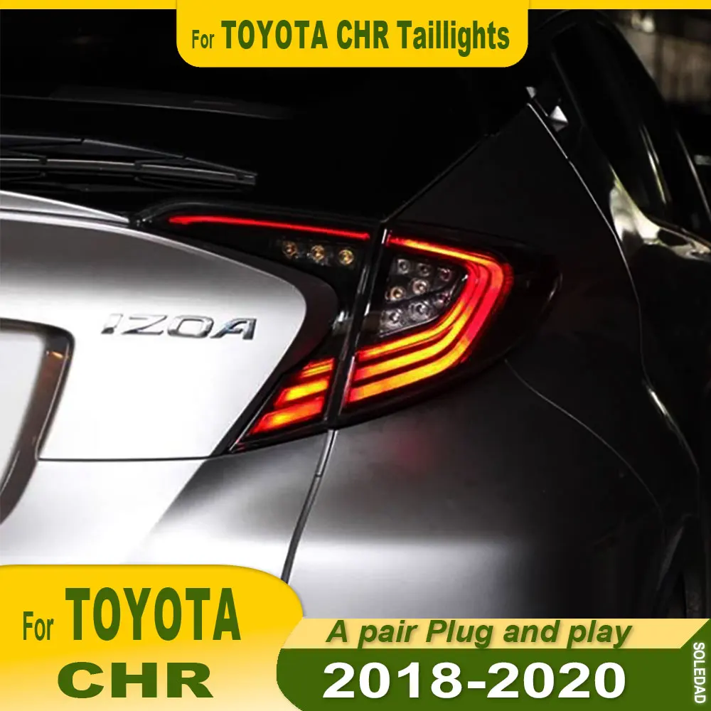

Задние фонари для Toyota CHR 2018-2020: Полностью светодиодные, новый дизайн, обновленные автомобильные фары, DRL, биксеноновые лампы, анимация, аксессуары