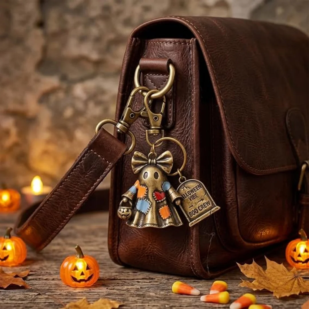 Ghost Bag Pendant  Metal Key Chain Holiday Key Chain Lightweight Metal Ghost Key Chain For Backpacks Luggage Holiday