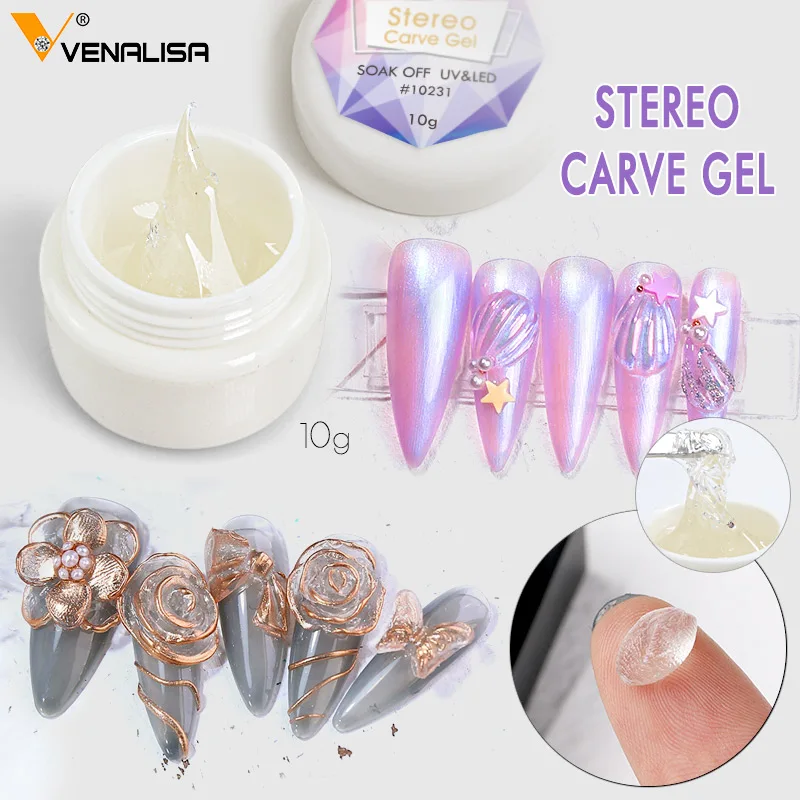Venalisa Stereo Schnitzen Gel 5D Modellierung Skulptur Transparente Farbe PVC Gel Weichen Ring Design Tränken Weg Vom UV LED Nagel Maniküre – Detail 9