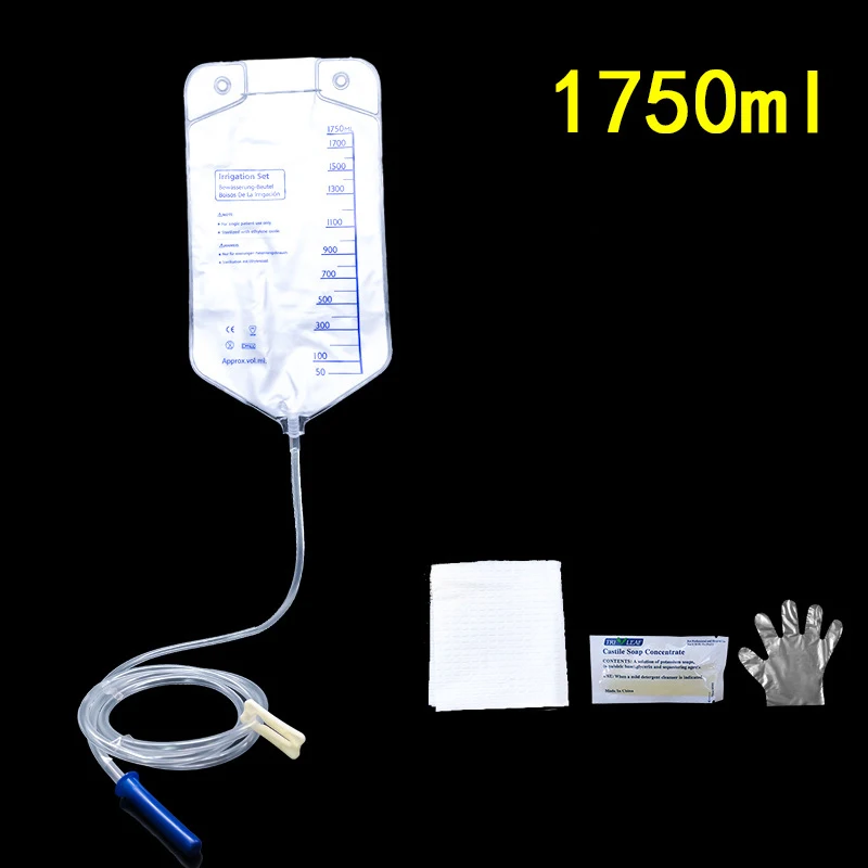 1Set 1750ml New Enema Bag Kit Silicone Water Colon Cleansing Bidet Enema Bags Vaginal Anal Washing Health